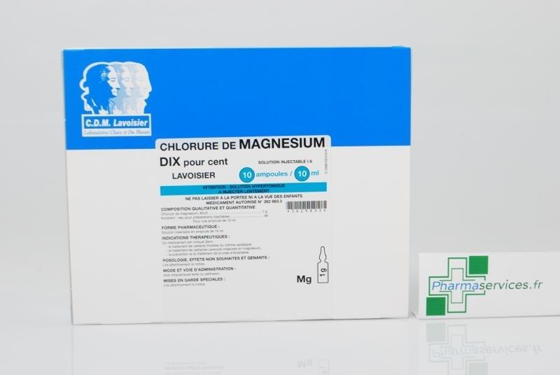 Chlorure de magnésium 10% lavoisier IV - 10 ampoules