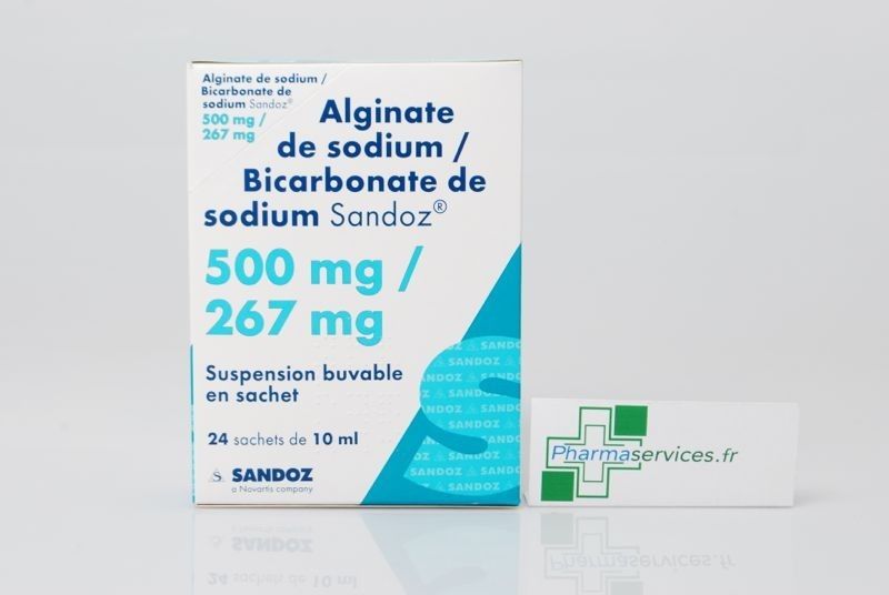 Alginate de sodium/bicarbonate de sodium Sandoz - 24 sachets