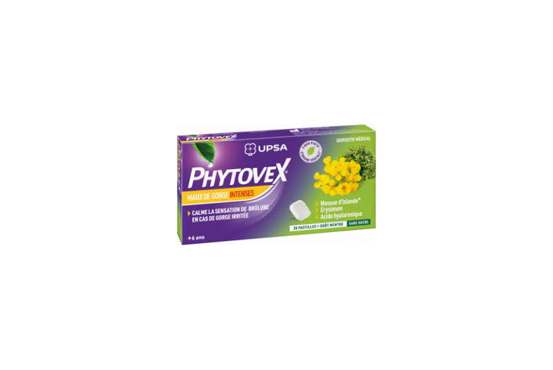 Pharmaservices - Phytovex maux de gorge intenses sous forme de pastilles  sans sucre